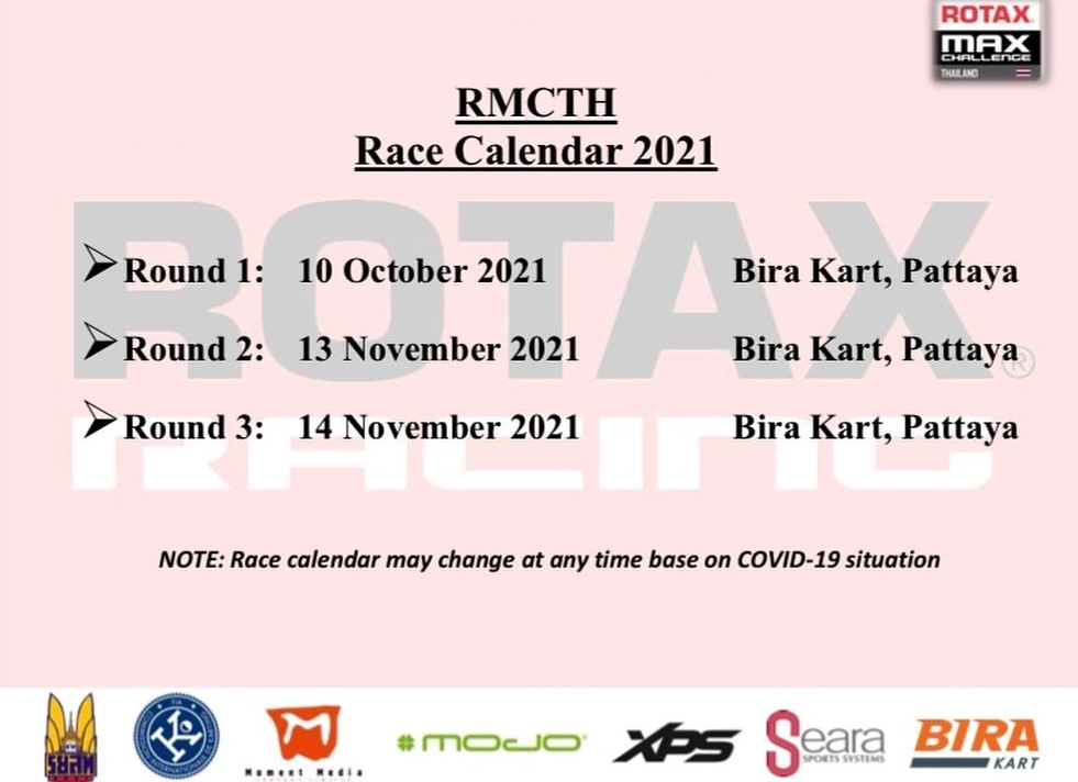 RotaxMax Challenge thailand calendar calendrier 2021